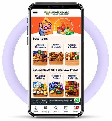 Sangam Mart Android app built with er4u