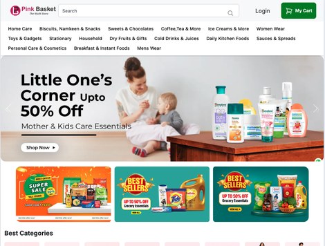 Pink Basket online store built with er4u